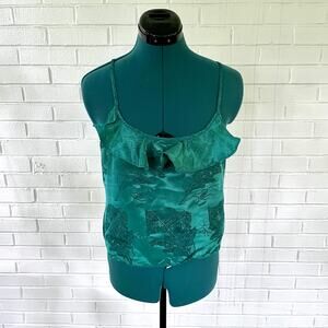 Vintage 90s Intimate Moments jewel green camisole tank